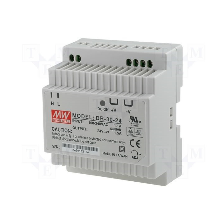 Switching power supply - 30w - 24vdc - din
