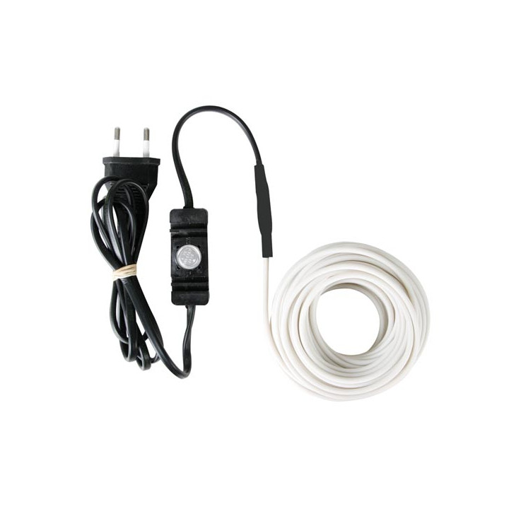 Cable electrico calentador anticongelante 2x12m 24m canalizacion fria tuberia helada tubo termostato incluido