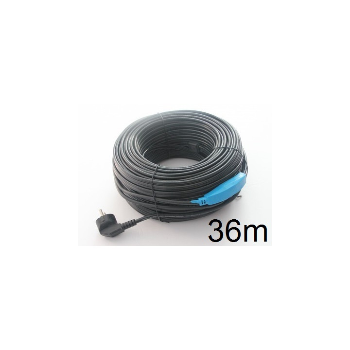 Cable anti gel 36m thermostat cordon electrique chauffant shpt-36m canalisation tuyau antigel