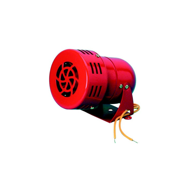Sirena a turbina rossa 220vca 0.35a 500m 110db ms220 sistema allarme sonoro elettromeccanico
