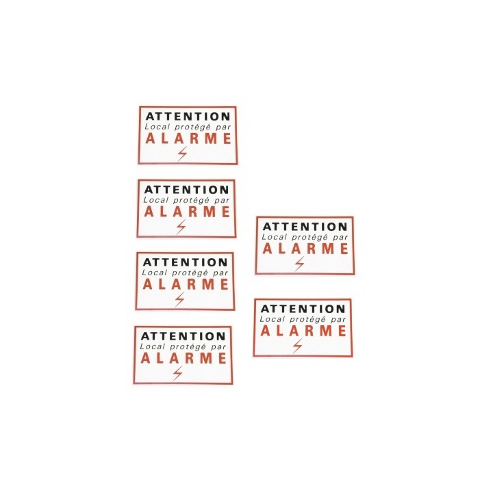 6 adhesive sticker labels signaling alarm security autocolant deterrent protection