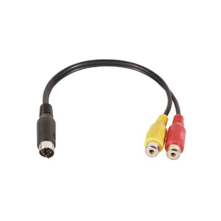 Adapter cable male mini din to 2 x female rca plugs cables adapter male mini din