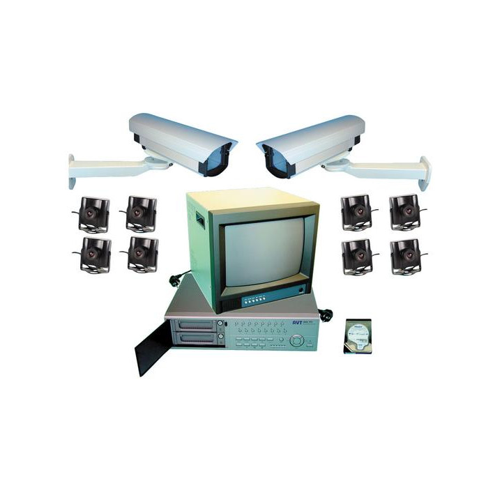Video surveillance pack multiplexer digital recording 9 colour cameras extension to 16 cameras web video surveillance pack