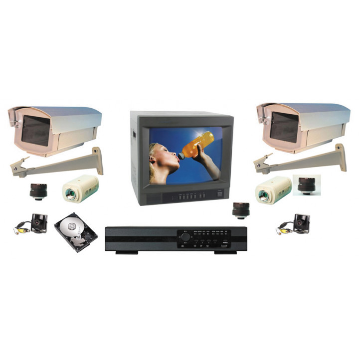 Systeme quadravision video 4 cameras couleurs enregistreur numerique surveillance web internet