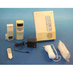 Confezione da ricondizionare allarme cablato (contatto centrale, rivelatore di raggi infrarossi, telecomando)