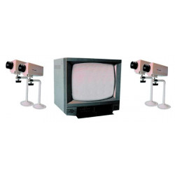 Video surveillance pack 14'' 35cm colour video pack with 4 cameras (m35cs video monitor+4 cck audio colour camera +4 cck20 cable