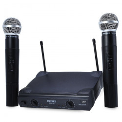 Receiver high frequency + 2 microphones vhf 170 260mhz 30 130m receiver + micros professionnal