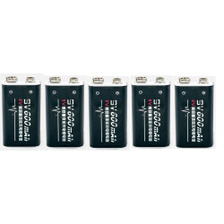 5 baterías recargables 6F22 006P 9V 8.4V 600mAh MN1604 Li-ion 4022 a1604 kr9v