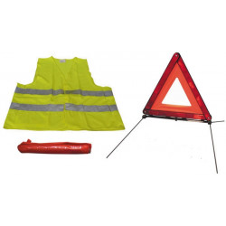 Kit seguridad carretera chaleco + triangulo reflectante signalisacion r27 en11