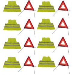 Kit seguridad carretera 8 triangulos señalamiento r27 en11 + 8