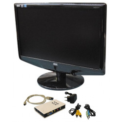 Pack monitor lcd 19' flach mit konvertor multi signal video rca nach vga