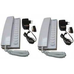 Pack 2 kocom white 12vdc 11 way all master intercom with mounting bracket. powered by 8 x aa batteries + 2electric power supply 