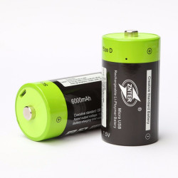 ZNTER ZNT1-1-R 1pce 1.5V 6000mAh USB Recargable D Batería Recycle Multifunctional Charged Juego de polímero