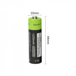 1 batterie rechargeable lithium 1250mAh 1.5V AA lr06 Znter micro usb li-polymer