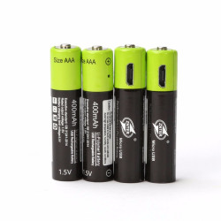 4 batterie rechargeable lithium polymere 400mAh pile 1.5v aaa lr03 Znter micro usb li-polymer