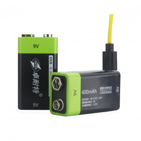 2 UNIDS ZNTER S19 9 V 400 mAh USB Recargable 9 V Lipo Batería Para RC Cámara Drone Accesorios