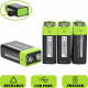4 UNIDS ZNTER S19 9 V 400 mAh USB Recargable 9 V Lipo Batería Para RC Cámara Drone Accesorios