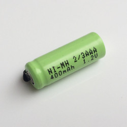 1 Batterie rechargeable 2/3AAA ni-mh 400mAh 1.2v Classe énergétique A++ nimh avec cosse a souder