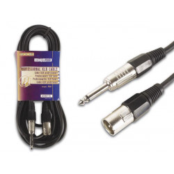 Professional xlr cable, xlr male to 6.35mm mono jack (6m)