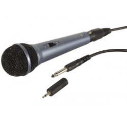 Microphone karaoke sono 50 13khz câble 3m fiche 6.35mm et fiche xlr sonorisation mic3bl