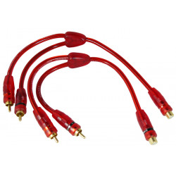 Lot of 2 cords rca female y 1/2 rca male