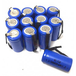 12 Batterie rechargeable 2/3AA Ni-Cd 600mAh 1.2v Classe énergétique A++ Nickel-Cadmium