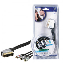 Hq scart 3x rca component connection cable