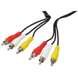 Audio video cable 3 rca male to 3 rca male 1.5 meter cable cord -521 camera monitoring konig