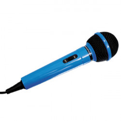 Microphone avec fil bleu micro polyvalent karaoke fiche jack 6.35 hq sono sonorisation hq mic05
