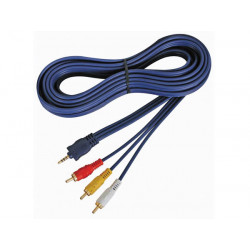 Audio video cable 4p male jack 3.5mm to 3x rca male 2m