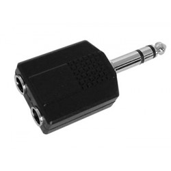 Adapter with jack plug 6.35mm ac 015 stereo male and jack plug 6.35mm x2 female caa34
