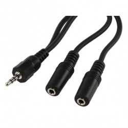 Cable 3.5mm stereo male to 2 3.5mm female stereo cable konig 0.20 m -415 cable