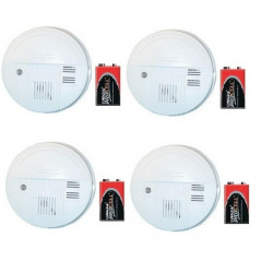 4 detector humo electronico 9vcc o 220vca buzzer alarma detector alarma electronico incendio