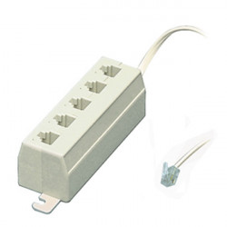 5-way phone telephone line jack plug outlet socket splitter adapter 4 3 2 1 RJ11