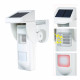 Solar power outdoor flash siren Pet immunity solar power sensor dual function security