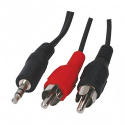 Audio cable 3.5mm stereo male to 2 rca cord 15m konig cable-458/15