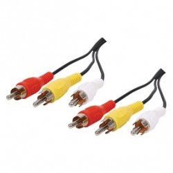 Audio video cable 3 rca male to 3 rca male cable , 521/5 cord 5m camera monitoring konig