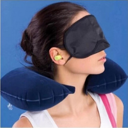 U shaped inflatable neck rest air travel pillow cushion