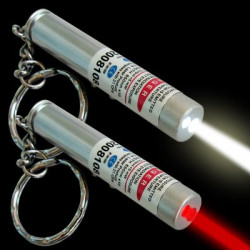 2in1 red laser pointer w led keychain torch flashlight