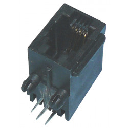 Embase modulaire rj09 4p4c femelle pour circuit imprimé 4 plots 4 contacts co4p4c