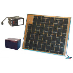 Kit panel solar 1500ma + bateria recargable + convertidor tension 12vcc 220vca kits solares
