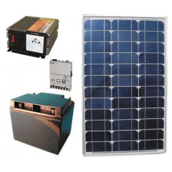 Pack tablero(tabla) solar 40w + batería(toque) recargable + convertidor tensión 300w 12vcc 220vca