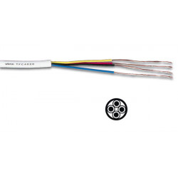 Telephone cable 4 x 0.20mm white round