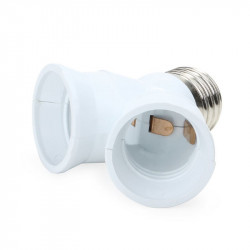E27 to 2 e27 led light bulb lamp base adapter converter holder socket 12v 24v 48v 220v lampholder conversion